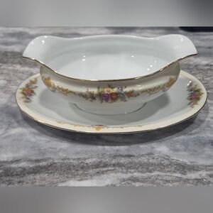Vintage Noritake, Imperial China Gravy Boat With Attached Underplate